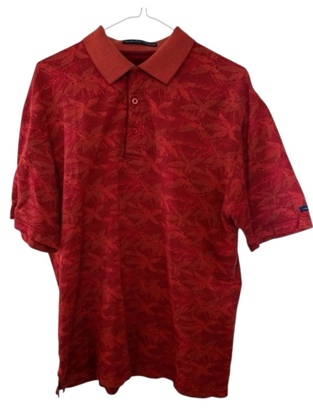 Vintage Jantzen Polo Shirt Men’s Medium Rust Red Tropical Mercerized Cotton